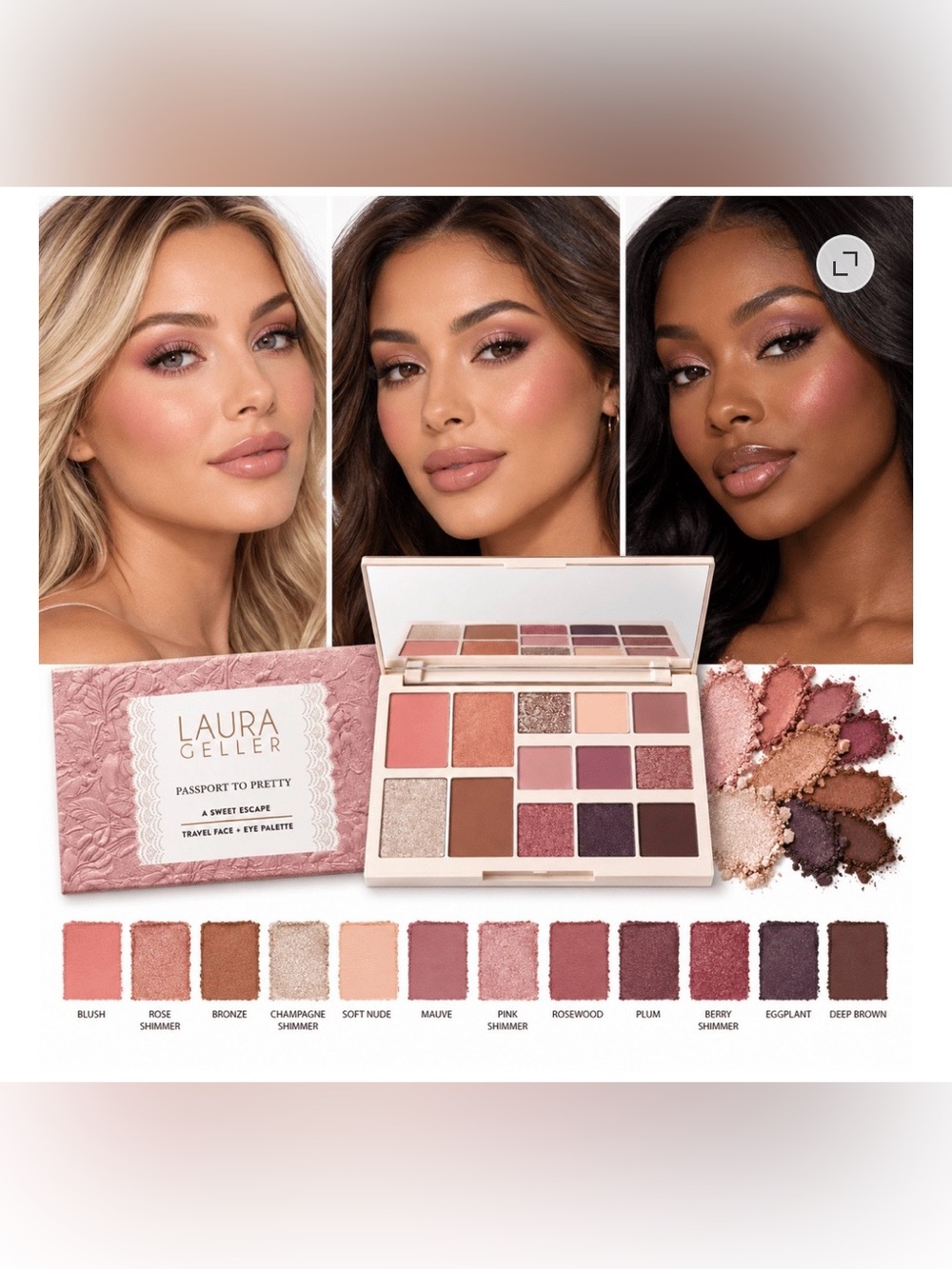 Laura Geller Passport to Pretty a Sweet Escape Face & Eyeshadow Palette BNIB